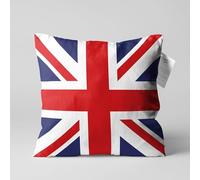 OyzShop Union Jack Flag Cushion Cover, UK Flag Cushion Cover, Double Sided on the Soft Velvet Fabric, Multi Size Options, OEKO-TEX, 45x45cm (18x18 Inches)