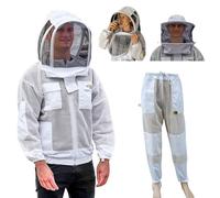 OZ ARMOUR Three Layer Beekeeping Suit Jacket, Pants/Trousers with 2 Veils Fencing Hood & Round Brim Hat (XX-Large)