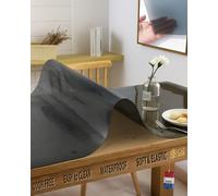 OZ HOME Transparent Black PVC Table Protector 80x80cm, 1.5mm Waterproof, Non-Slip Clear Table Protector, Heat Resistant Scratch-Resistant Transparent Table Protectors, Easy to Clean/Safe for Food