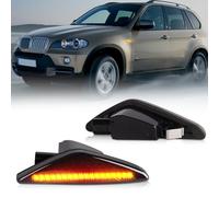 OZ-LAMPE 2Pcs LED Side Indicator for BMW E70 X5 E71 X6 F25 X3, Amber LED Turn Signal Light Repeater, Canbus Design Error Free Side Marker, Smoked Lens