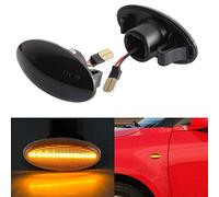 OZ-LAMPE 2Pcs Turn Signal Lights LED Direction Indicator Lights for Suzuk-i Swift 2005-2013 Alto 2009-2013 SX4 2006-2008, Swift Side Marker, Alto Flowing Side Marker Repeater, Black Smoked Lens