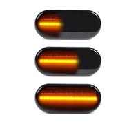 OZ-LAMPE Dynamic Side Indicator for VW-SEAT-FORD-SKODA, Amber Turn Signal Light for Fiesta C-Max Focus Fusion Bora Golf Jetta Passat Polo Sharan Vento Ibiza Citigo Felicia, LED Side Marker, Smoked