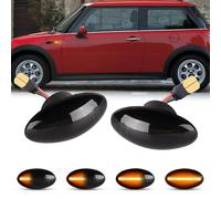 OZ-LAMPE LED Dynamic Side Indicator Compatible for BMW MINI Cooper R50 R52 R53 2001-2006, 2Pcs Smoked Canbus Error Free Sequential Side Marker, Car Turn Signal Light