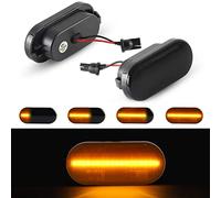 OZ-LAMPE LED Dynamic Side Indicator Compatible for Fiesta Focus MK2 C-Max Fusion Galaxy, 2Pcs Car Turn Signal Light Amber Direction Indicator Lights, Sequential Side Marker Blinker Smoked Lens