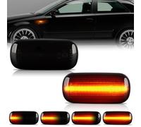 OZ-LAMPE LED Dynamic Side Indicator for Audi A3 S3 8P A4 S4 RS4 B6 B7 A6 S6 RS6 C5 C6 A8 D3 TT Mk2 8J Roadster,Amber Side Repeater,Turn Signal Light with Canbus Error Free Non-polarity Smoked,2Pcs