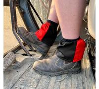 Oz OverBoots Harlequin Sox Savers Two Tone Reusable Cotton Drill Overshoes for Work Boots | Durable Shoe Covers to Stop Dirt & Mud | One Size Fits All (Black and Red)