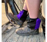 Oz OverBoots Harlequin Sox Savers Two Tone Reusable Cotton Drill Overshoes for Work Boots | Durable Shoe Covers to Stop Dirt & Mud | One Size Fits All (Black and Purple)