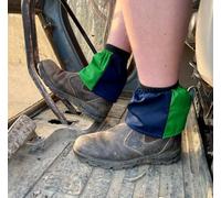 Oz OverBoots Harlequin Sox Savers Two Tone Reusable Cotton Drill Overshoes for Work Boots | Durable Shoe Covers to Stop Dirt & Mud | One Size Fits All (Emerald Green and Navy)