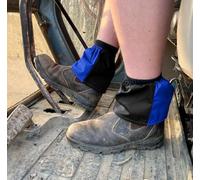 Oz OverBoots Harlequin Sox Savers Two Tone Reusable Cotton Drill Overshoes for Work Boots | Durable Shoe Covers to Stop Dirt & Mud | One Size Fits All (Black and Royal Blue)