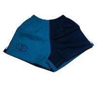 Oz OverBoots Muck & Maul Two Tone Harlequin Rugby Shorts - Durable 100% Cotton Drill with Deep Pockets, Tie Cord & Side Vents - Ideal for Rugby, Workwear & Young Farmers - XS/Peacock Blue and Navy