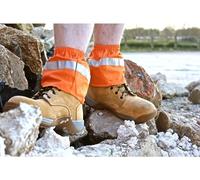 Oz OverBoots Shoe Covers Reusable - Sox Savers Overshoes Reusable for Work Boots Made from 100% Work Grade Cotton Drill, Stops Dirt Getting In | One Size (Cotton, Orange)