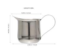 Oz Stainless Steel Milk Pitcher with Spout for Coffee and Cream | Silver Finish, Convenient Handle, Smooth Polished Surface, Easy Washing, Small Servings, Cappuccino Topping, Home Makers