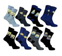 OZABI - Despicable Me Men's Cotton Socks - Assorted Photo Models - 6 Pairs - Multicoloured