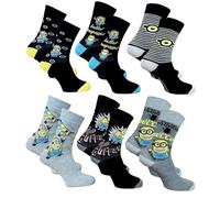 OZABI - Despicable Me Men's Cotton Socks - Assorted Photo Models - 6 Pairs - Multicoloured