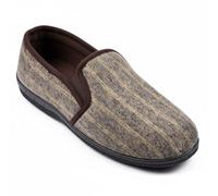 OZABI Men's Charentaise Style Slippers Comfort & Warmth - Soft Felt Interior - Non-slip Semi-Rigid Rubber Sole - Excellent Value for Money - Navy, Grey, Brown, Black, D885 Brown, 10 UK