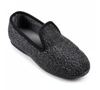 OZABI Men's Charentaise Style Slippers Comfort & Warmth - Soft Felt Interior - Non-slip Semi-Rigid Rubber Sole - Excellent Value for Money - Navy, Grey, Brown, Black, D886 Black, 9 UK