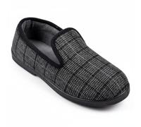 OZABI Men's Charentaise Style Slippers Comfort & Warmth - Soft Felt Interior - Non-slip Semi-Rigid Rubber Sole - Excellent Value for Money - Navy, Grey, Brown, Black, D893 Black, 8 UK