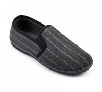 OZABI Men's Charentaise Style Slippers Comfort & Warmth - Soft Felt Interior - Non-slip Semi-Rigid Rubber Sole - Excellent Value for Money - Navy, Grey, Brown, Black, D885 Black, 11 UK