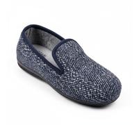 OZABI Men's Charentaise Style Slippers Comfort & Warmth - Soft Felt Interior - Non-slip Semi-Rigid Rubber Sole - Excellent Value for Money - Navy, Grey, Brown, Black, D886 Navy, 10 UK