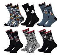 Ozabi Socks Pack MEN MICKEY MOUSE (as8, numeric, numeric_9, numeric_11, regular, regular, Pack of 6 Pairs 0352)