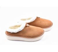 OZABI Women's Premium Scandinavian Winter Mule Slippers - Thick Ultra Soft Fur Interior - Rigid Non-Slip Outer Sole - Comfortable and Stylish Home & Outdoor Slippers, ND10882 Camel, 4 UK