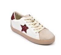 OZABI Women's Star Glitter Platform Sneakers MMXXIV 36-41, H826 Red, 6 UK