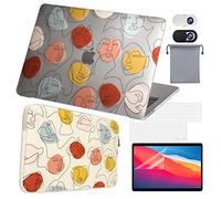 OZADE 6 in 1 Compatible for 2021-2016 Macbook Pro 13" Case M1 A2338 A2251 A2289 A2159 A1989 A1706 A1708,Laptop Bag Case Sleeve Beige(One Line One World)