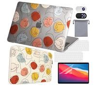 OZADE 6 in 1 Compatible with MacBook Air Case 13 inch 2020 2019 2018 Release A2337 M1 A2179A1932,Laptop Bag Case Sleeve & Protective Hard Shell Cover Fit 13"Retina Display,Beige(One Line One World)