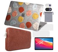 OZADE 6 in 1 Compatible with MacBook Air Case 13 inch 2020 2019 2018 Release A2337 M1 A2179A1932,Laptop Bag Case Sleeve & Protective Hard Shell Cover Fit 13"Retina Display,Brown(One Line One World)