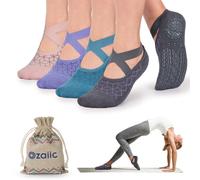 Ozaiic Yoga Socks for Women Non-Slip Grips & Straps, Ideal for Pilates, Pure Barre, Ballet, Dance, Barefoot Workout