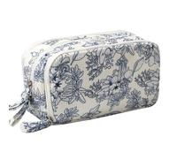 OZAOZ Big Capacity Pencil Case Pen Pouch Corduroy Pencil Bag Multiple Pockets Sturdy Zipper Cute School Supplies Pen Bag Organizer For Girls Kids (C Navy blue flower)
