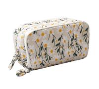 OZAOZ Big Capacity Pencil Case Pen Pouch Corduroy Pencil Bag Multiple Pockets Sturdy Zipper Cute School Supplies Pen Bag Organizer For Girls Kids (C Embroidered flowers)