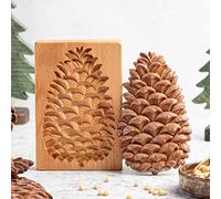 OZAOZ Carved Wooden Pinecone Cookie Mold Kitchen Cookie Cutter Gingerbread, Cookie Stamp Molds for Springerle, Tragacanth, Marzipan, Russian Pryanik, Gingerbread, Lebkuchen and Tirggel (PINECONE)