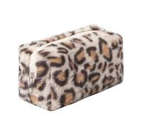 OZAOZ Checkered Makeup Bag Plush Cosmetic Bag Asthetic Plaid Handbags Cute Zipper Travel Toiletry Bag Soft Storage Pouch Pencil Case Bag for Women Girls, Leopard print-A, Checkered Makeup Bag Fuzzy
