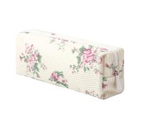 OZAOZ Cosmetic Bag for Women Corduroy Makeup Bag Travel Make Up Organizer Tool Pouch Small Bag for Purse, Zipper Portable Storage Pouch Toiletry Bag for Women, Pink flowers, Cosmetic Bag