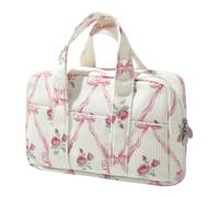 OZAOZ Large Pencil Case Pouch Extra Big Pencil Bag Wide Opening 5 Compartments Soft Corduroy Pen Bag Organizer with Zipper School Supplies for Girls Kids (A Pink bow)