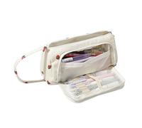 OZAOZ Large Pencil Case Pouch School Supplies Aesthetic Stationery Pen Bag for Girls Kids (D Beige strawberry)