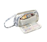OZAOZ Large Pencil Case Pouch School Supplies Aesthetic Stationery Pen Bag for Girls Kids (D Navy blue flower)