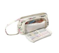 OZAOZ Large Pencil Case Pouch School Supplies Aesthetic Stationery Pen Bag for Girls Kids (D Pink flower)