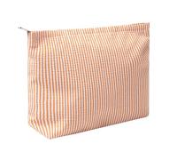 OZAOZ Makeup Bag Cosmetic Bag Travel Toiletry Bag Aesthetic Canvas Organizer Bag Zipper Pouch for Women, orange, Cute