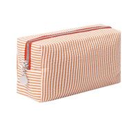 OZAOZ Makeup Bag Cosmetic Bag Travel Toiletry Bag Aesthetic Canvas Organizer Bag Zipper Pouch for Women, M-orange, Cute