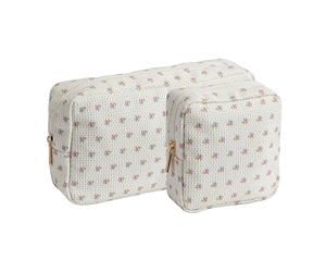 OZAOZ Makeup Bag for Purse Small Cosmetics Bag Corduroy Cute Cosmetic Pouch for Women, 2PC Bee, Cosmetic Bag