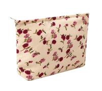 OZAOZ Makeup bag for Women, Flower Cosmetic Bags Zipper Pouch, Large Capacity Corduroy Makeup Bag, Travel Toiletry Bag Organizer for Women and Girls, Flower-L, Cosmetic Bag