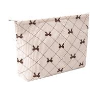 OZAOZ Makeup bag for Women, Flower Cosmetic Bags Zipper Pouch, Large Capacity Corduroy Makeup Bag, Travel Toiletry Bag Organizer for Women and Girls, Flower-P, Cosmetic Bag
