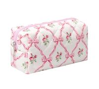 OZAOZ Makeup Bag Travel Cosmetic Bag for Women Girls Zipper Make Up Pouch, Floral Flowers Toiletry Organizer Portable Storage Travel Cloth Bag, Pink, Cosmetic Bag