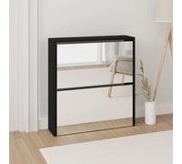 ozark mirrored shoe cabinet with 2 flaps in black