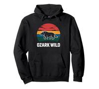 Ozark Wild Black Bear Wildlife Heritage Mountain Badge Pullover Hoodie