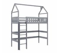ozark wooden bunk bed without mattress and ladders in grey