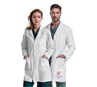 Ozarra White Unisex Lab Coat for Medical, Science & Pharmacy Use, 200 GSM Polycotton, Knee Length, Press Stud Front, 3 Practical Pockets, Classic Relaxed Fit
