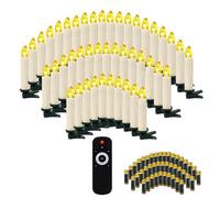OZAVO 20pcs Christmas Tree Candles with Remote and Battery, LED Flameless Flickering Taper Candles with Removable Clips for Home Party Xmas Trees Decor